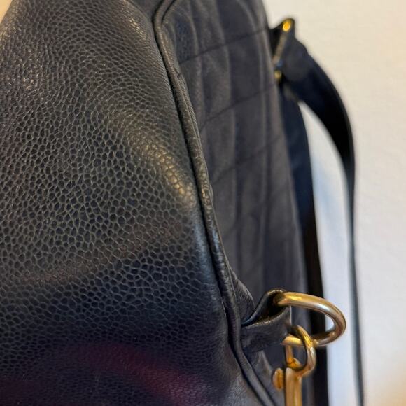 Chanel Vintage Navy Caviar Lambskin Backpack 24k Gold Hardware 80s 90s main image 11